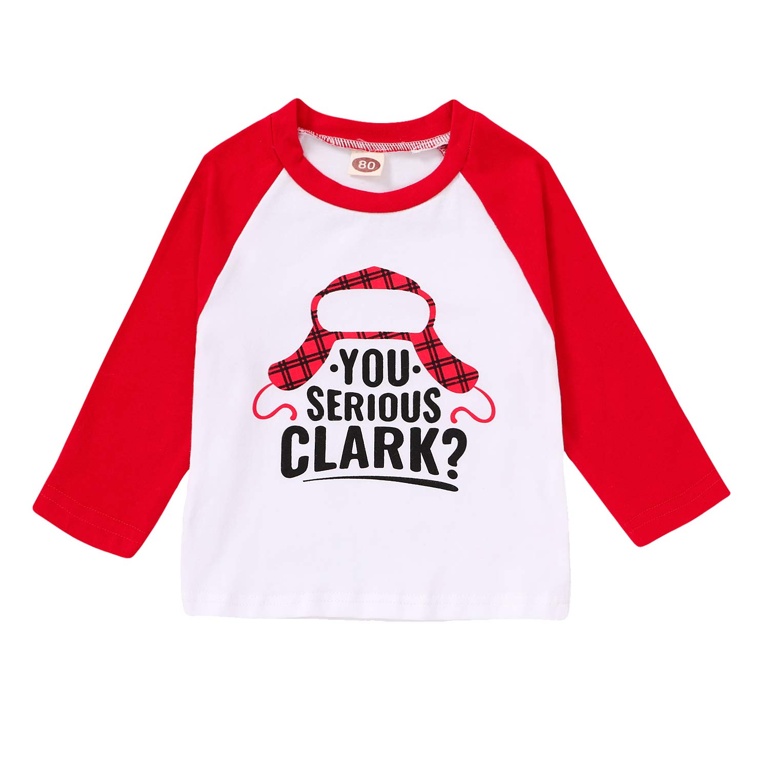 JEELLIGULAR Toddler Kids Baby Girls Boys Christmas T-Shirt Letter Print Tops Long Sleeve Tee for Baby 6M-5Y Festival Clothes