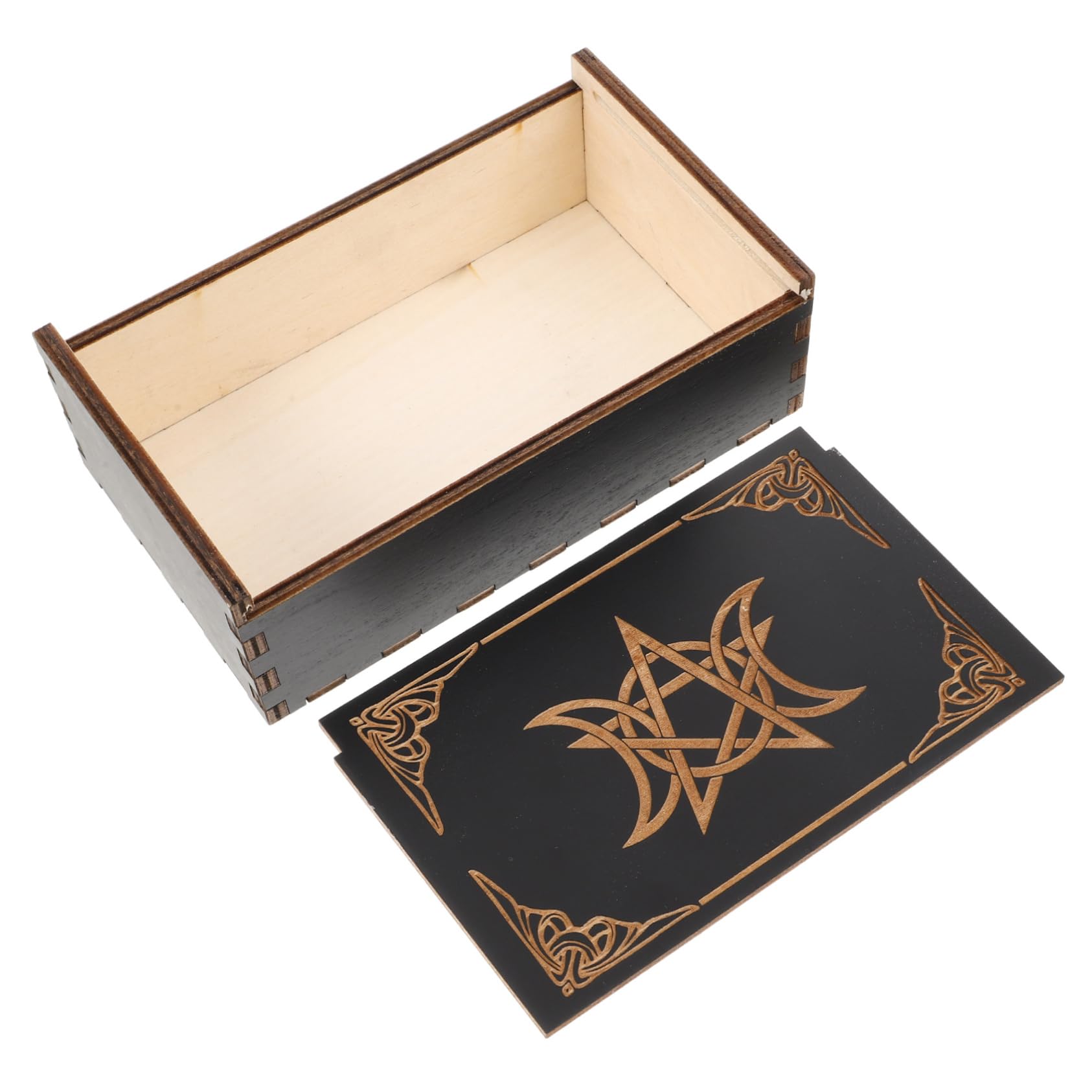 Sosoport Lot De 4 Boîtes En Bois Pour Cartes De Jeu Organiseur De Cartes Rangement De Cartes Étui Pour Cartes Conteneur En Bois Organiseur De Cartes Noir