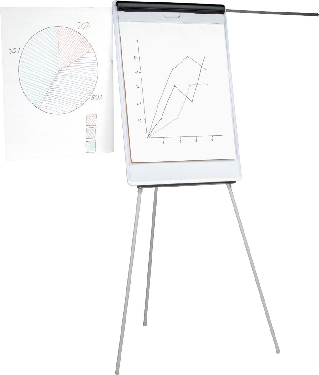 5 Star Easel Drywipe Magnetic with Pen Tray and Extension Arms Capacity A1 Grey Ref 8102472