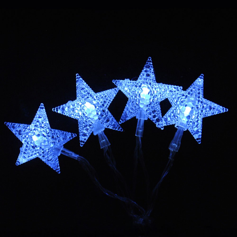 LightsGo USB Powered 20 LED 2M Star shape Indoor LED Fairy Lights for PC, MAC, Phone charger (Cool White)