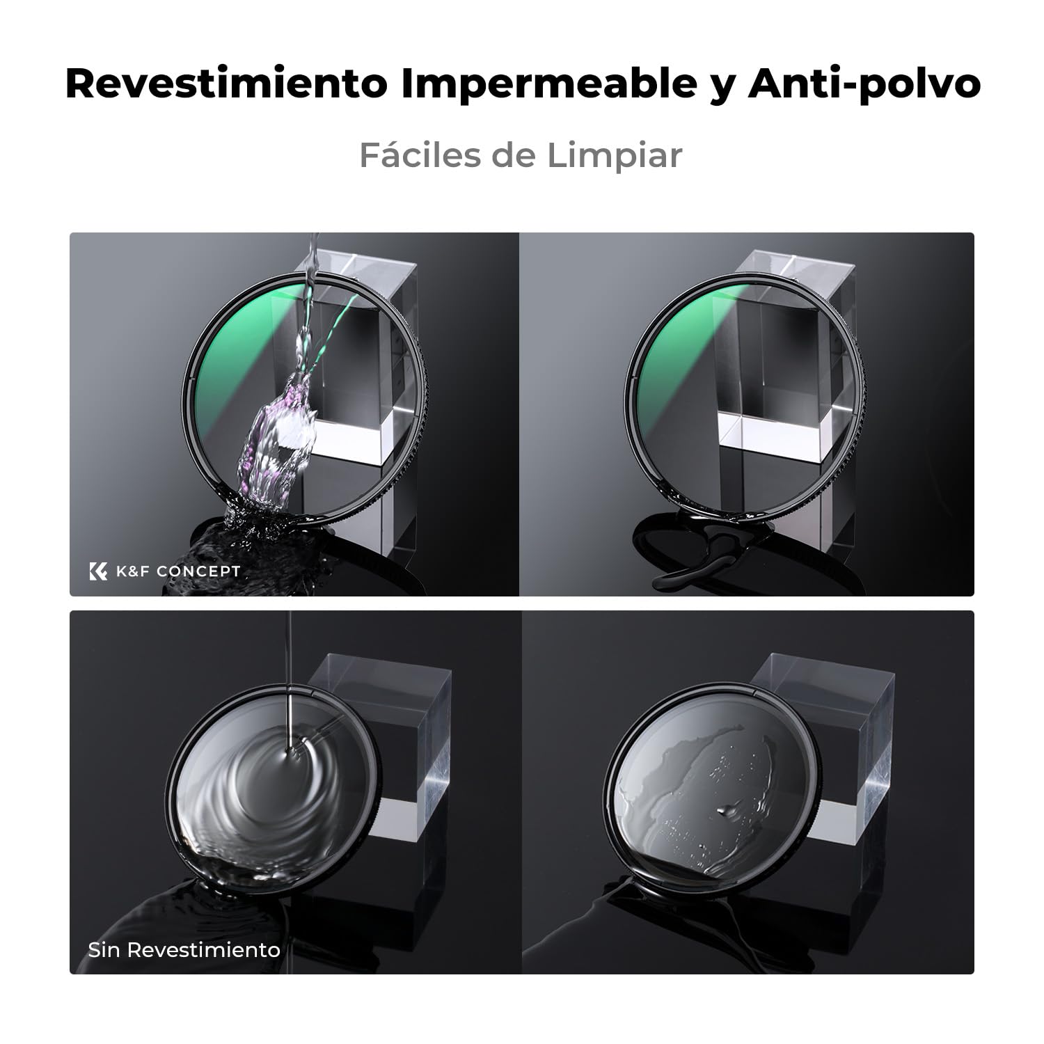 K&F CONCEPT Nano-Xcel 55mm Polarizador Circular CPL Filtro con Tapa de Lente，CPL Filtro Polarizador de 28 Capas Revestimiento Nano con Un Paño de Limpieza