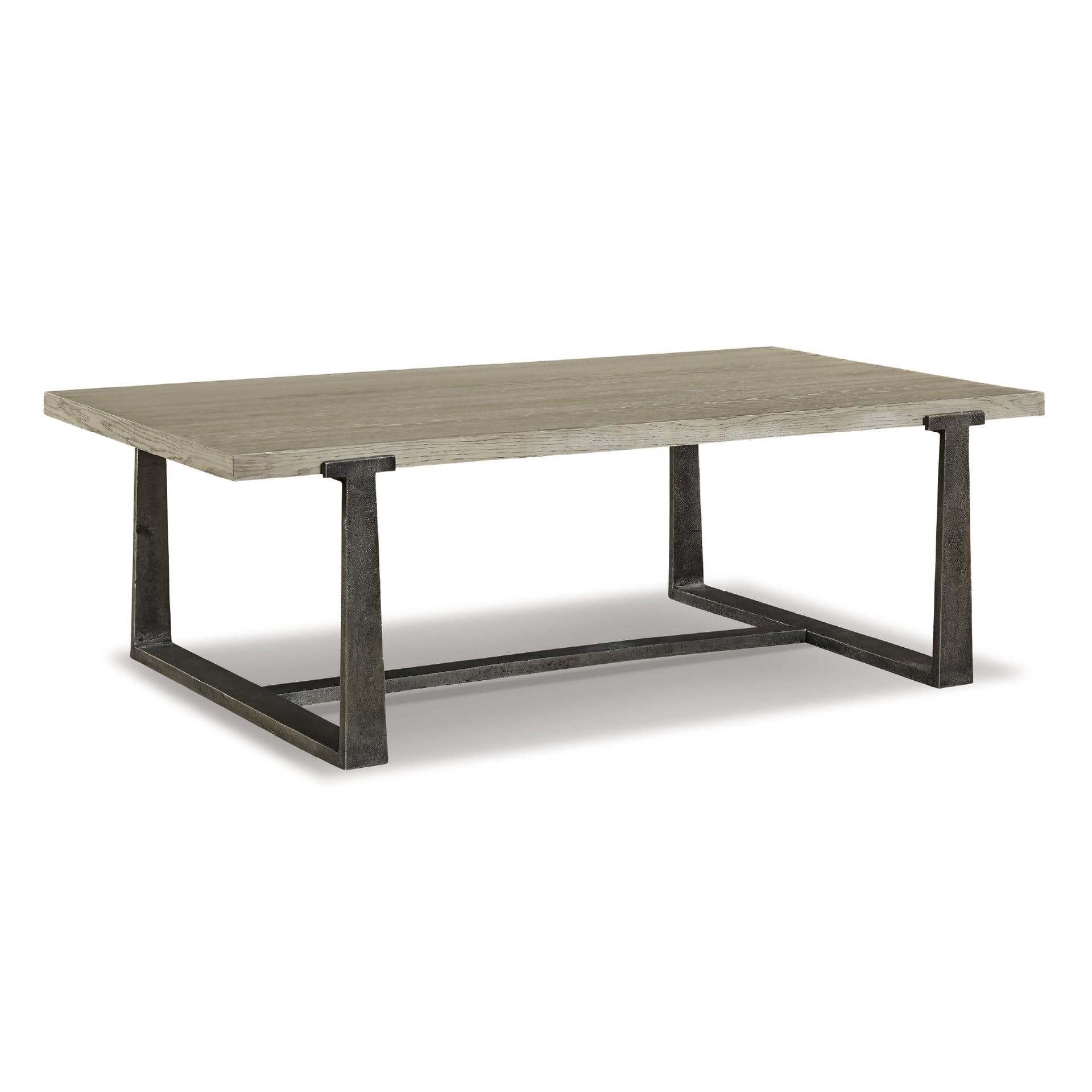 Signature Design by Ashley Dalenville Contemporary Rectangular Coffee Table, Gray & Antiqued Pewter-Tone Finish