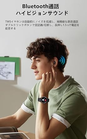 JUSUTEK 2024 Industry New Arrival, Smart Watch + TWS Earphones, Integrated Wristwatch, Wristwatch Headphones, Hide the Box Closure, Binaural Earphones, Bluetooth 5.0, Calories Burned, Alarm, NFC