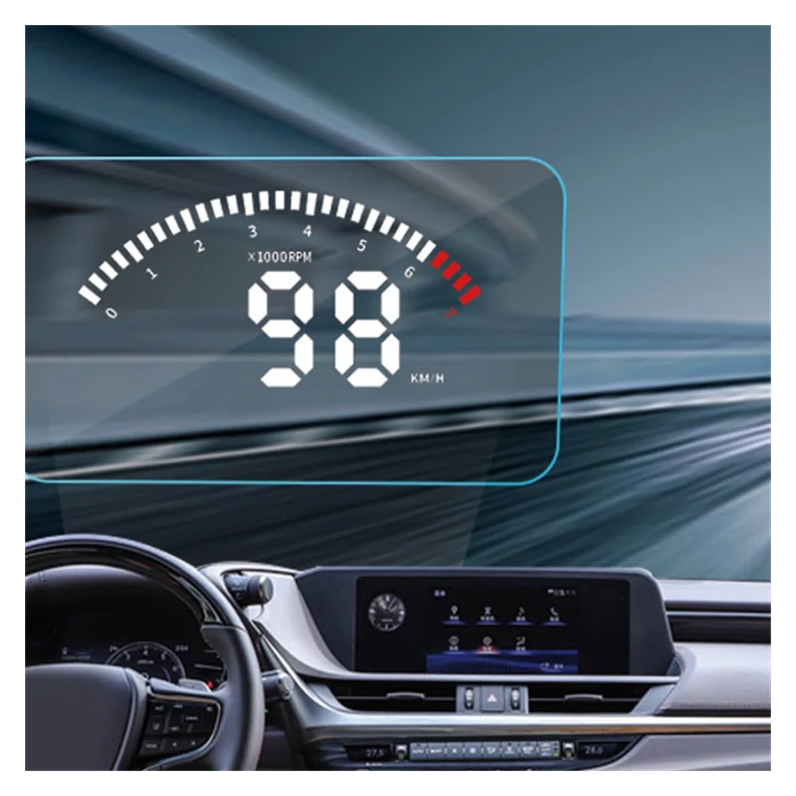 Detector De Consumo De Combustible De Kilometraje De Pantalla De Proyector HUD Con Pantalla Frontal De Coche