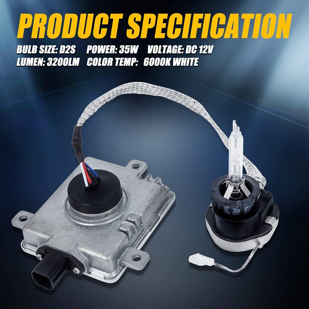 RANSOTO W3T19371 Xenon HID Headlight Ballast Compatible with Acura TL TSX ZDX MDX RDX ILX Honda Accord Odyssey Mazda 3 5 CX-5 Mitsubishi Lancer with Igniter D2S Bulb Replaces W3T16271 W3T15671