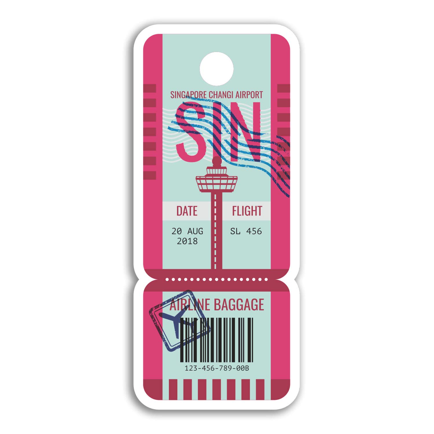 2 x 10cm Changi Airport Singapore Vinyl Stickers - Travel Sticker Luggage #18450 (10cm Tall)