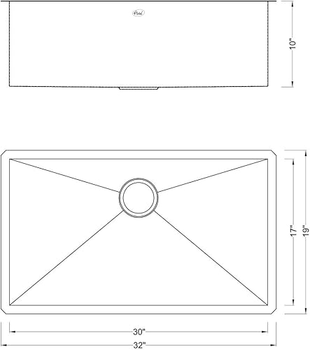 Miniatura 6 de Zero Radius - Fregadero de cocina de acero inoxidable de calibre 16, duradero, con colador de cesta de elevación (32 pulgadas)