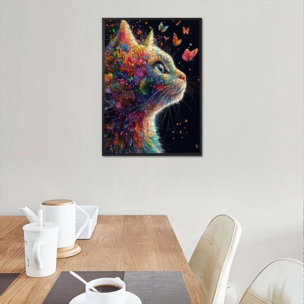 Katze Schmetterling Puzzle 4000 Teile, Klassische Puzzles, Geschicklichkeitsspiel Puzzle für Erwachsene, Puzzlespiele für Die Ganze Familie, Mit Schöner Verpackung, Dekoration Puzzles DX0YL3-633