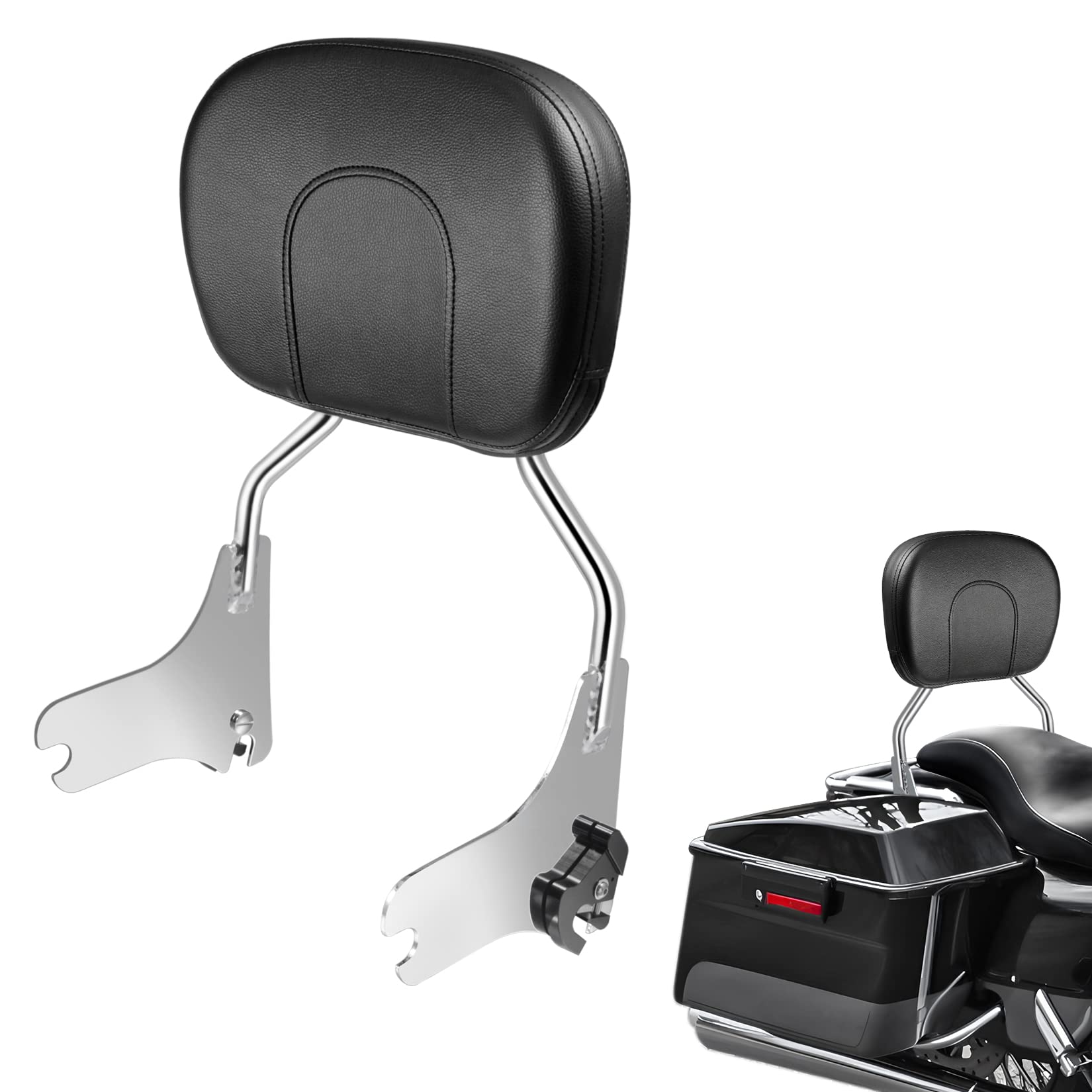 Photo 1 of PBYMT Chrome Detachable Sissy Bar Passenger Backrest Rear Pad  Road King 1997-2008 08 ch