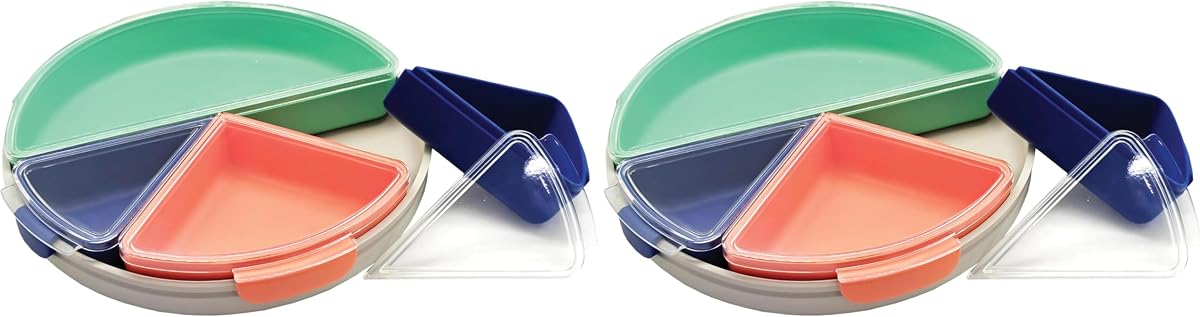 Infantino Mod Plate - Modern, Modular, Customizable Silicone Plate for Baby Led Weaning, Toddler Feeding, and Big Kid Meals - Food-Grade Silicone, Microwave & Top-Rack Dishwasher Safe (Pack of 2)
