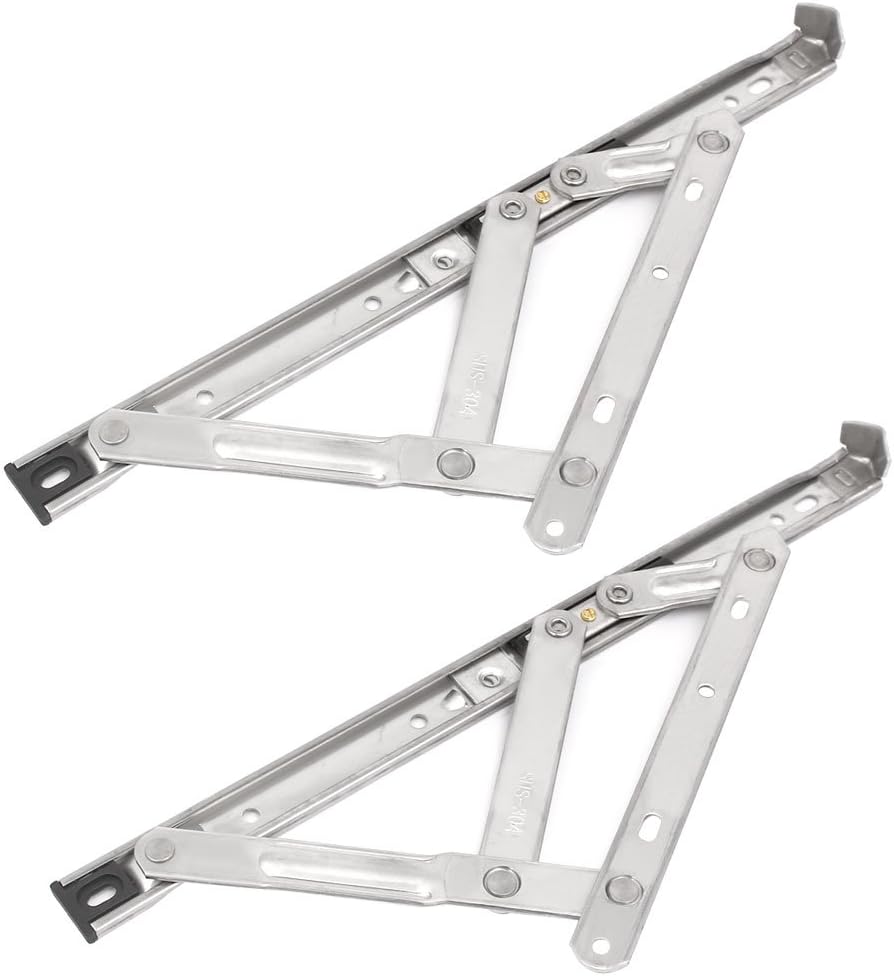 12-inch 304 Stainless Steel Casement Window Top Side Hung Hinge 4 Bar 2pcs (236a294f3de24db7b6eb88aef5d84ca1)