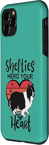 Miniatura 2 de Funda para iPhone 11 Pro Shelties Herd Your Heart Black White Bi Black Sheltie Mom