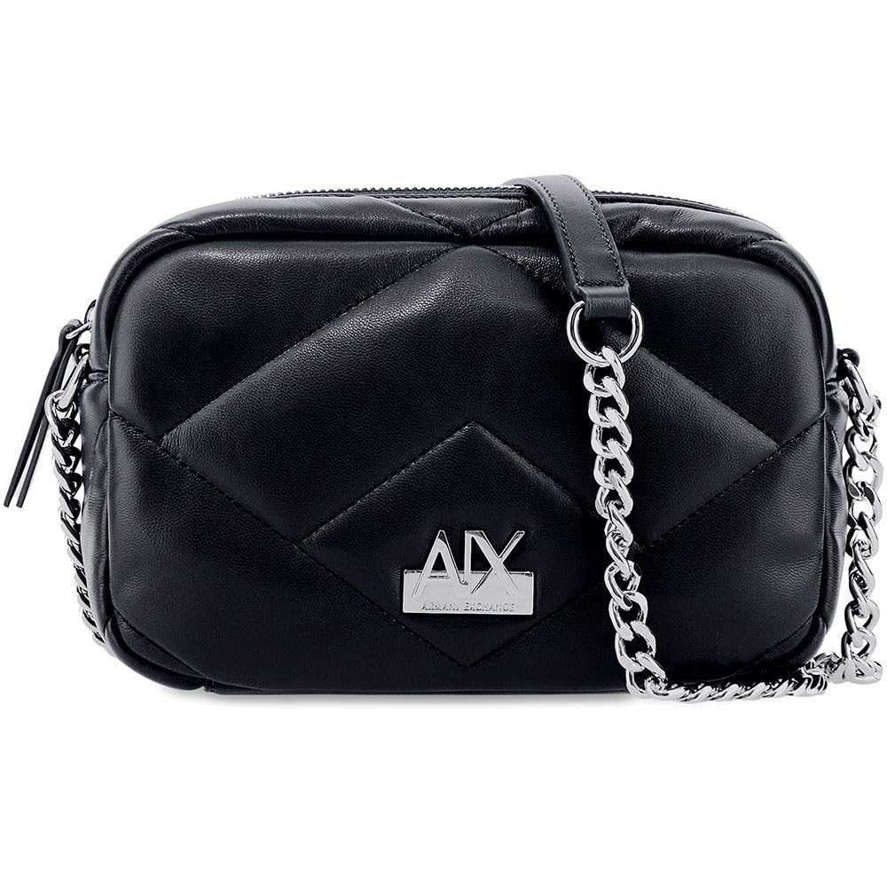 Armani Exchange A|X Women's Vicky soft touch camera case, BLACK, small size