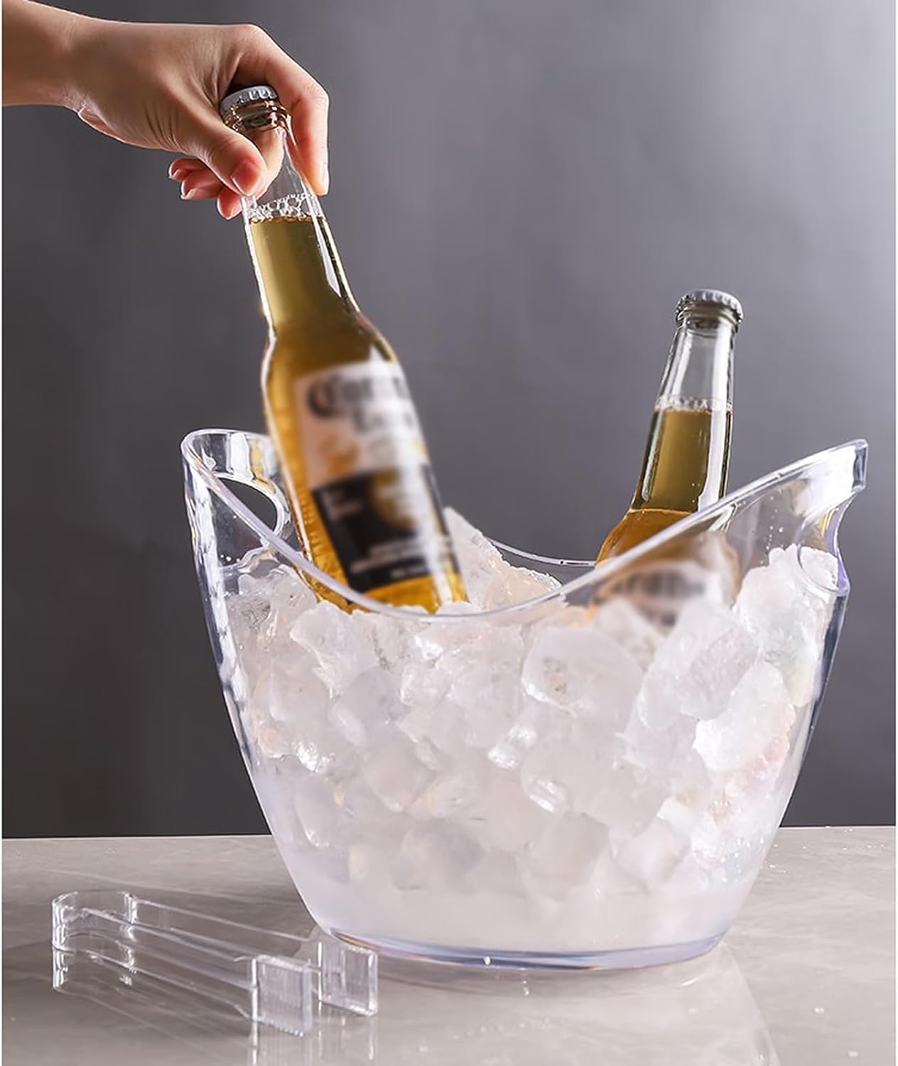 Secchiello Ghiaccio in Vetro con Manico e Pinze, Set di Secchielli in Vetro, Glacette per Vino o Champagne, Secchielli per Rakı, Whisky, Barbecue, Feste, Bar, Discoteche 1,1 Litri Secchiello Ghiaccio in Vetro con Manico e Pinze, Set di Secchielli in Vetro, Glacette per Vino o Champagne, Secchielli per Rakı, Whisky, Barbecue, Feste, Bar, Discoteche 1,1 Litri