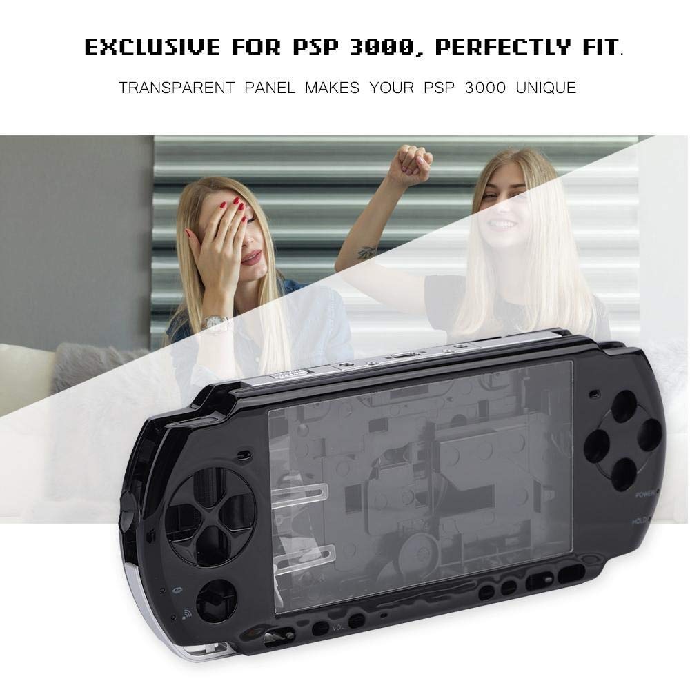 Sostituzione completa dell'alloggiamento Console Shell Game Case Cover Riparazione Parti per PSP 3000 (Black)