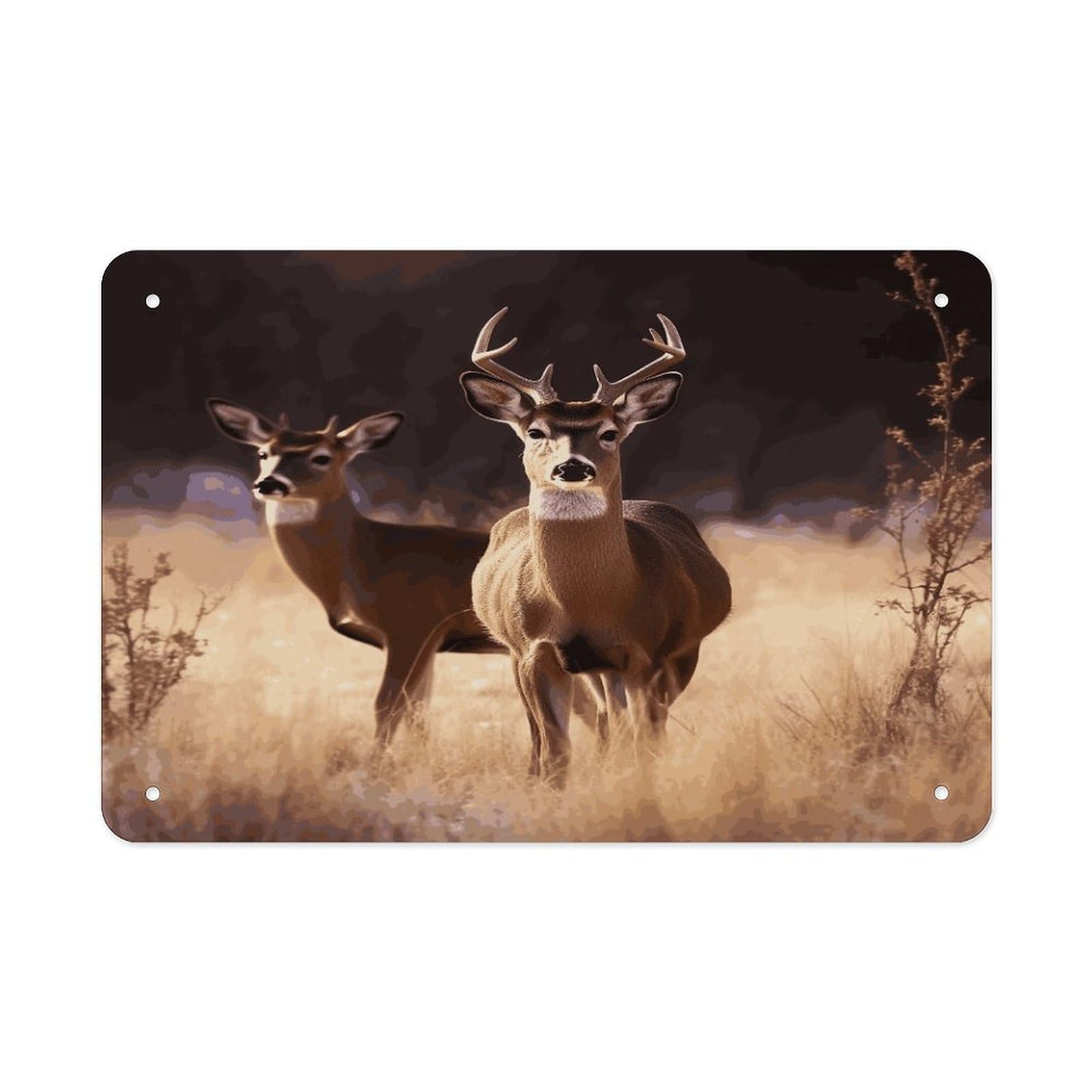 Fekiloot Style Free Deer Metal Signs Wall Art Tin Sign