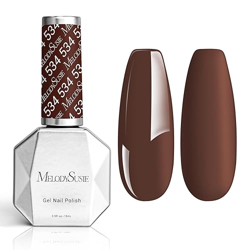 Miniatura 1 de MelodySusie Esmalte de uñas de gel grueso, 0.5 onzas líquidas, color marrón americano, esmalte de gel que se absorbe con luz UV LED, regalo para