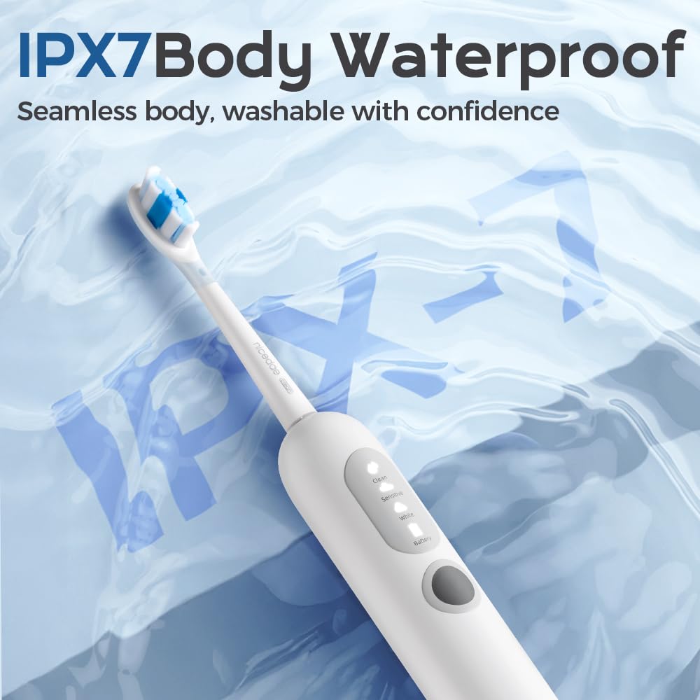 UltraSonic Pro Whitening Zahnbürste – 37.200/min Vibrationen, 180-Tage-Akku, 2 Bürstenköpfe & reisefreundlich – Von Zahnärzten empfohlene Tiefenreinigung