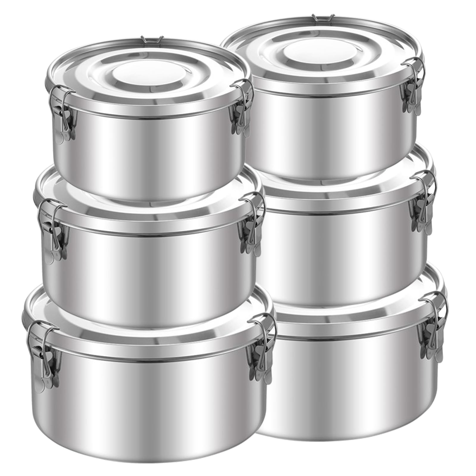 Amazon.com: 6 Pcs 304 Stainless Steel Food Storage Containers with