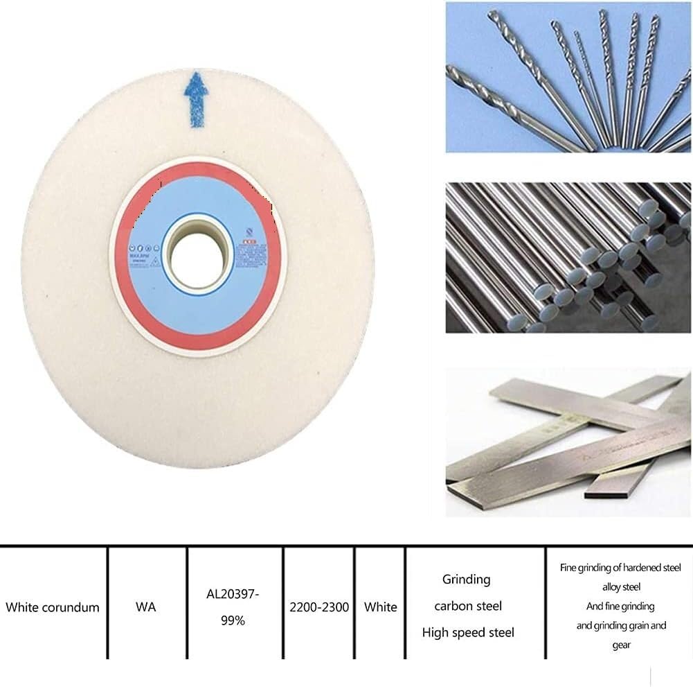 Biała ściernica korundowa do szlifierek stołowych - średnica zewnętrzna 150 mm, otwór 25 mm, grubość 25 mm, 1 szt.(100 grit)