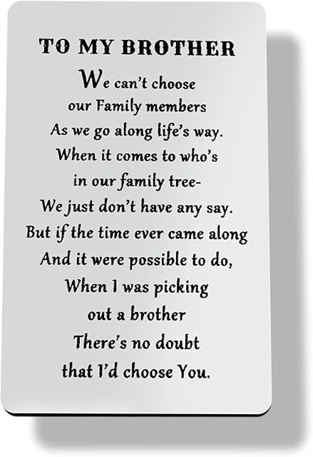 to My Brother Gifts Engraved Wallet Card Inserts for Brother,Big Little Brother Brothers in Law Christmas Birthday Gifts for Men Metal Wallet Card Inserts Gift from Sister Brother,Best Gifts for Him