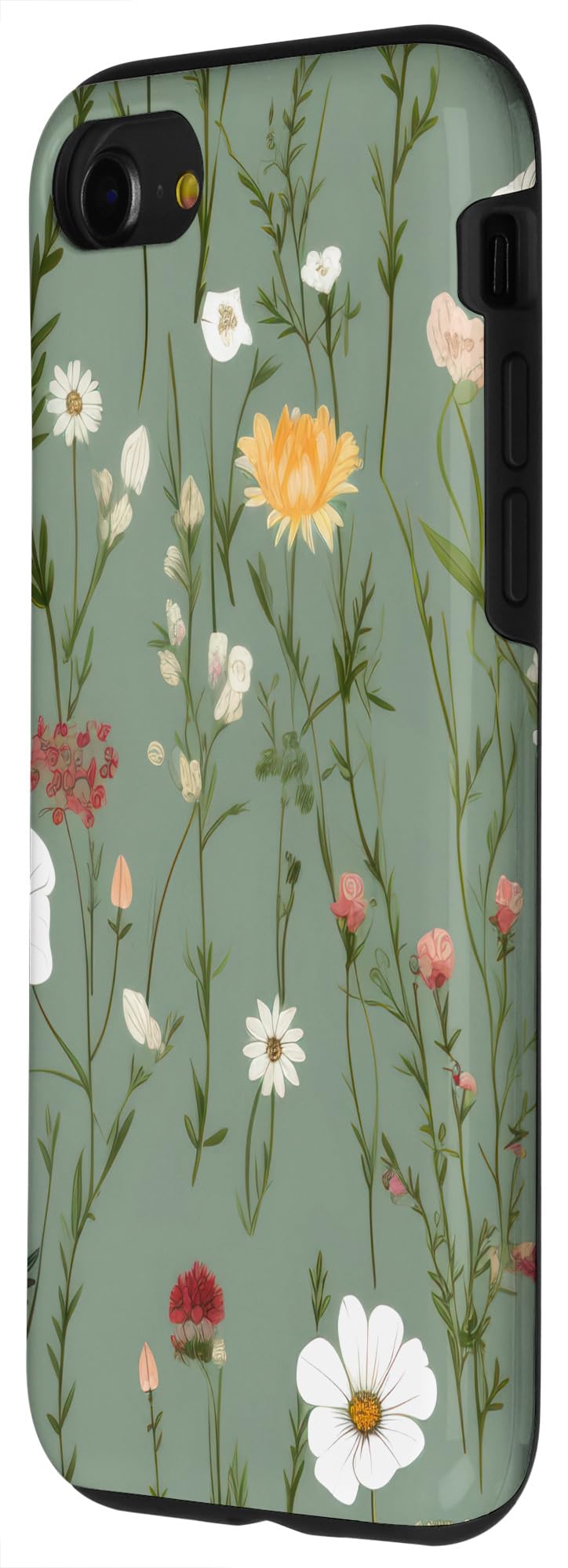 Cute Green and White Aesthetic Floral Case for iPhone SE (2020) / 7 / 8 - Image 2
