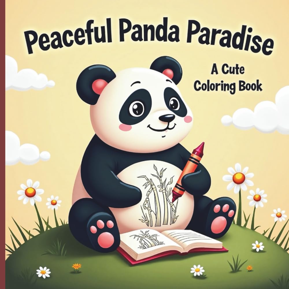Peaceful Panda Paradise: Featuring adorable pandas floating on ducks, snoozing in meadows, sniffing flowers, and enjoying quiet moments