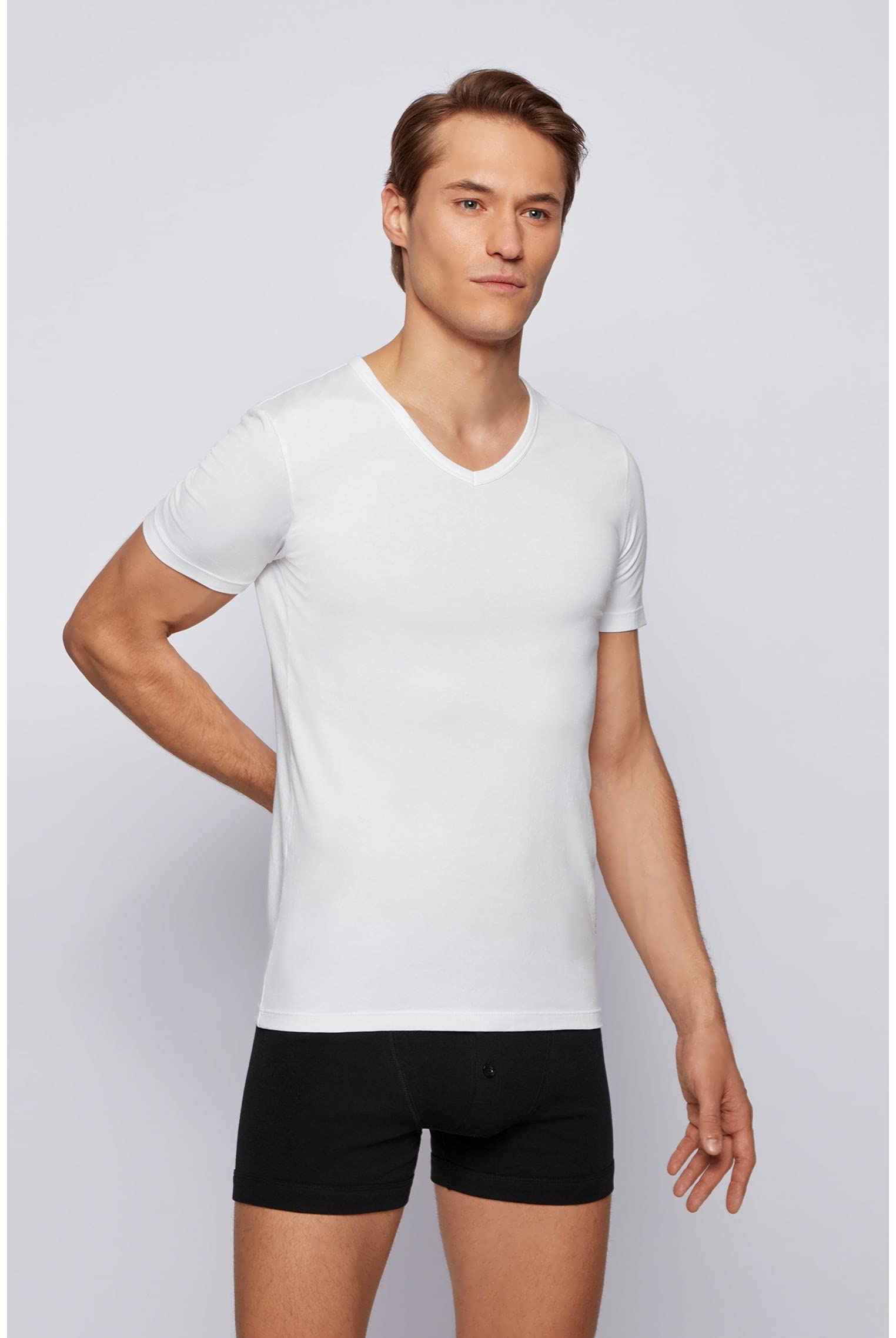 BOSS Herren T-Shirt Vn 2p Co/EL T-Shirt (2er Pack)