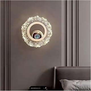 Circle Light Luxury Water Drop Background Wall Light LED Creative Hotel Room Home Decoration Bedroom Bedside Night Lighting,Simple