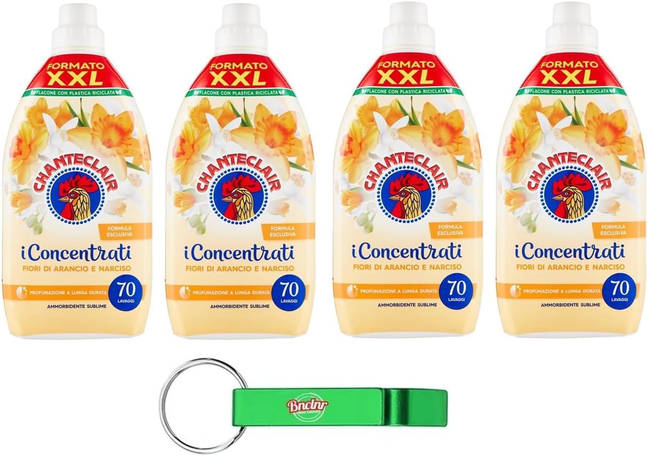 Chanteclair I Concentrati XXL – Suavizante concentrado, aroma a azahar y narciso, para ropa suave y perfumada, 70 lavados, 1400 ml + llavero Beni Culinari gratis