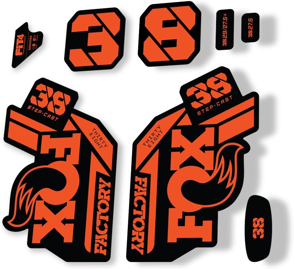 Fork Replacement Decal Sticker Compatibale for Fox 38 2021 Step Cast Series Orange (Glossy)