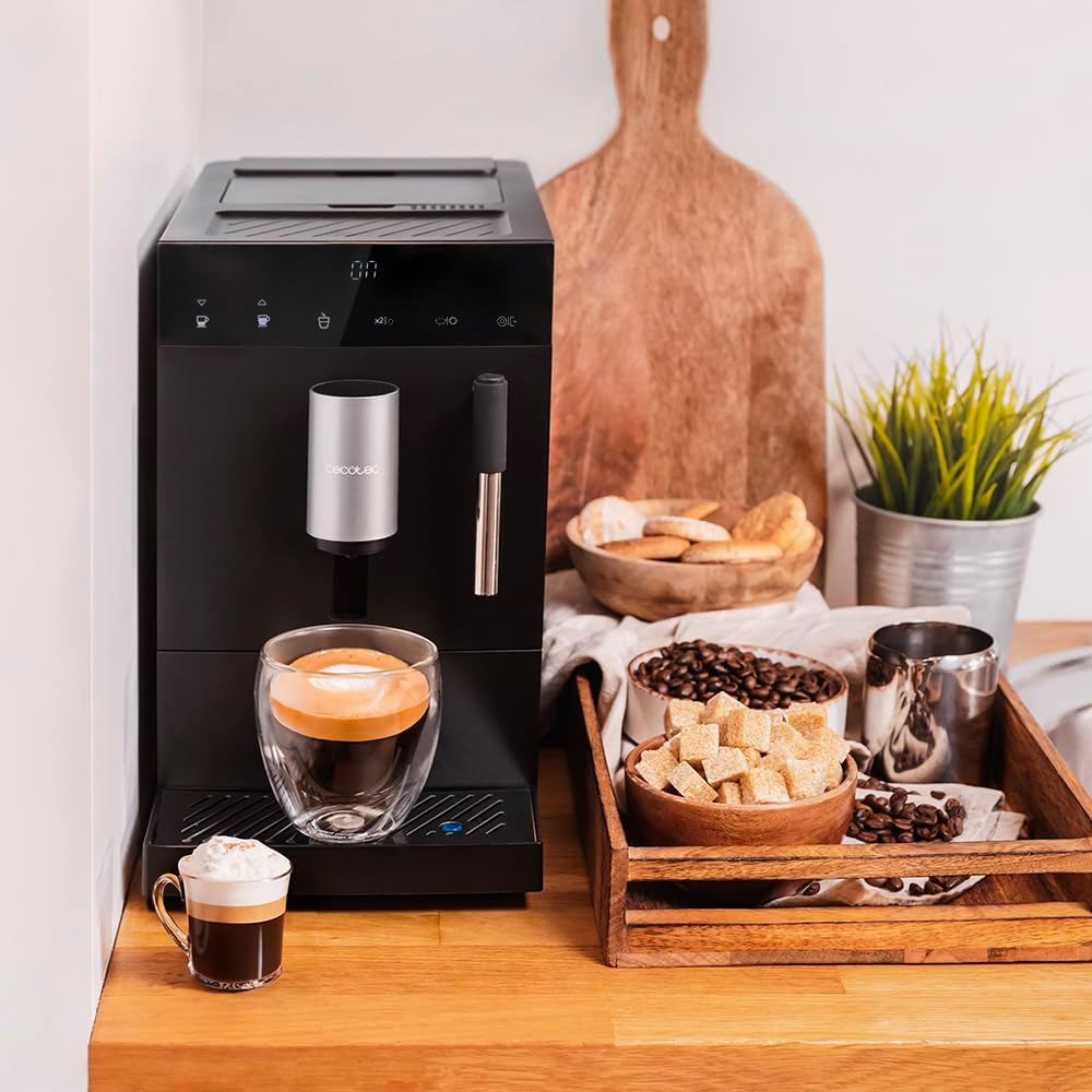Cecotec Macchina da caffè superautomatica compatta Cumbia Cremmaet Compact Steam. 1350 W, 19 bar, Thermoblock, Plug&Play, Caffè personalizzato, 5 Livelli macinazione, autopulente, Vaporizzatore Compatto + Vapore - Immagine 2