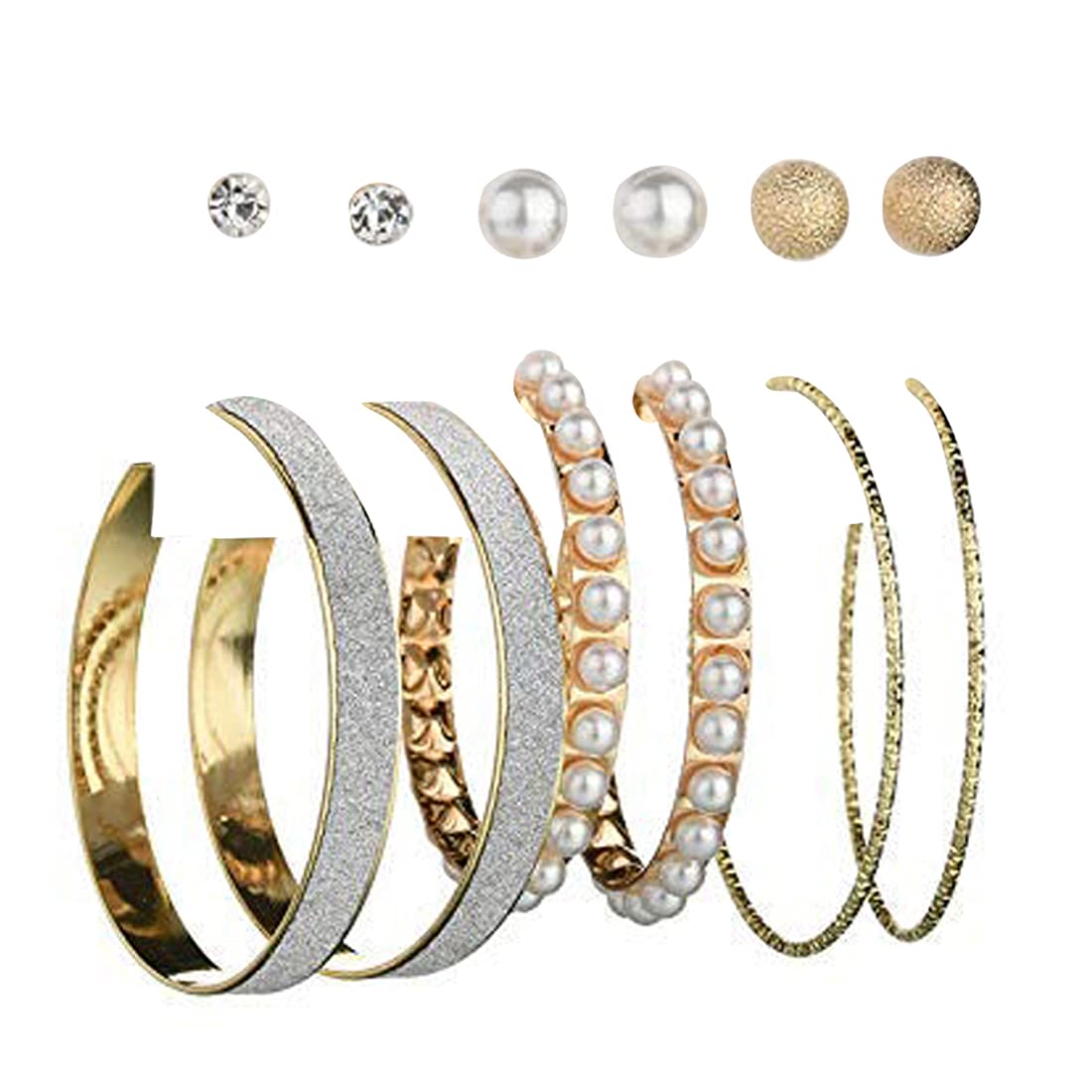 Jewels Galaxy Amazing AAA AD & Pearl Swanky 6 Pair of Stud & Hoop Earrings for Women/Girls (JG-PC-ERGF-142) (B091Q8DSRJ) Amazon Price History, Amazon Price Tracker