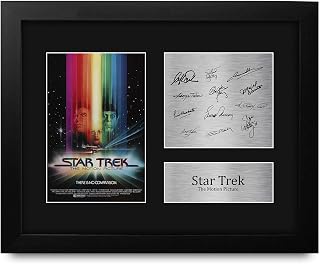 HWC Trading Star Trek The Motion Picture Cast William Shatner, Leonard Nimoy Framed Gifts Printed Signed Autograph Picture for Movie Memorabilia Fans - US Letter Size