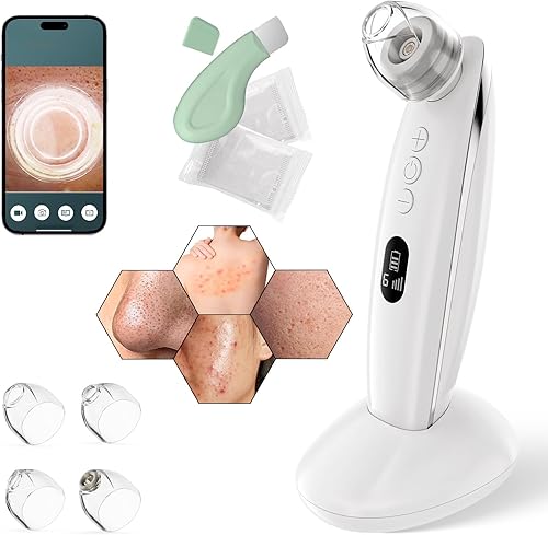Herramienta de vacío para eliminar puntos negros, extractor de poros para cara con cámara y raspador, aspiradora de poros facial para hombres y