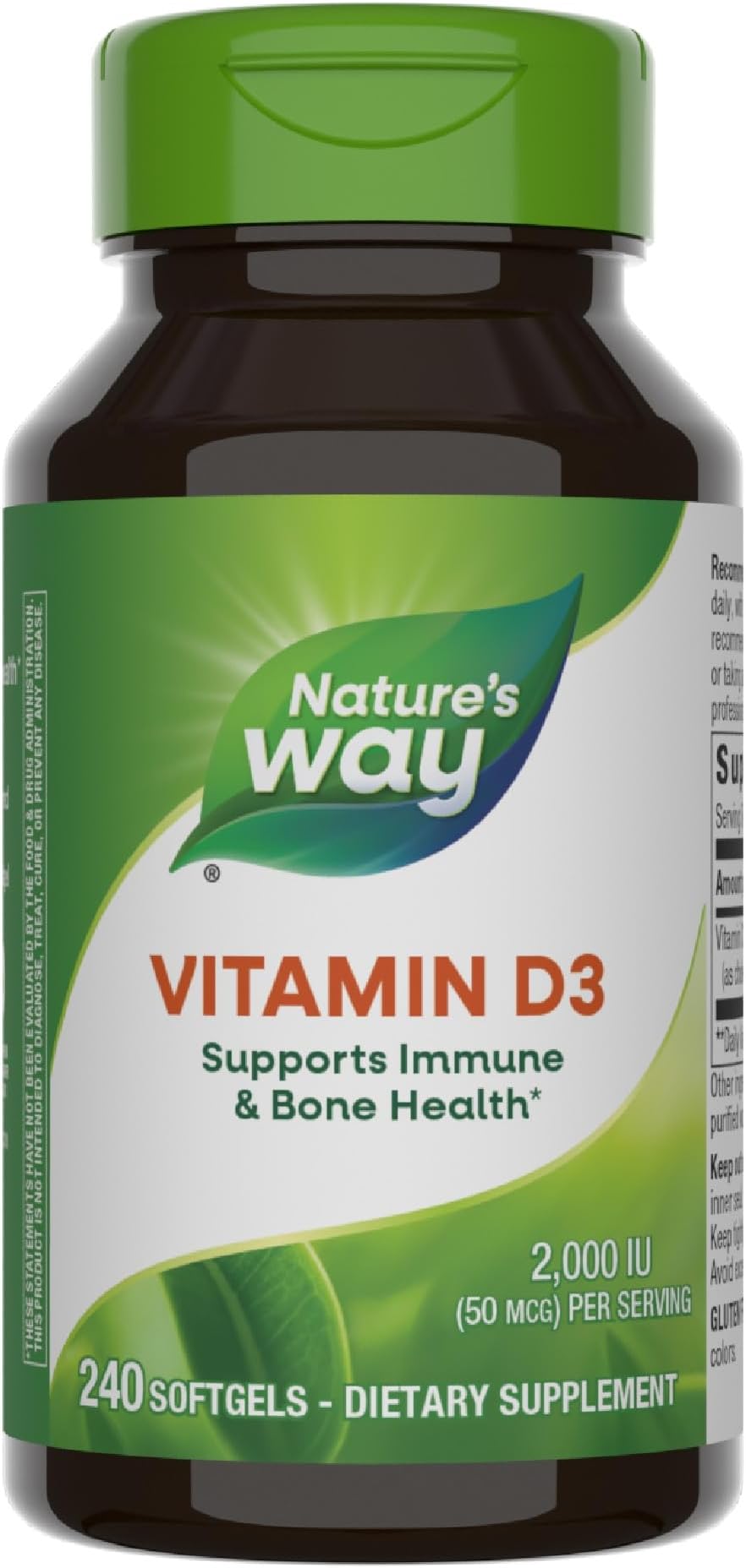 Nature’s Way Vitamin D3 High Strength 50µg – 240 softgels