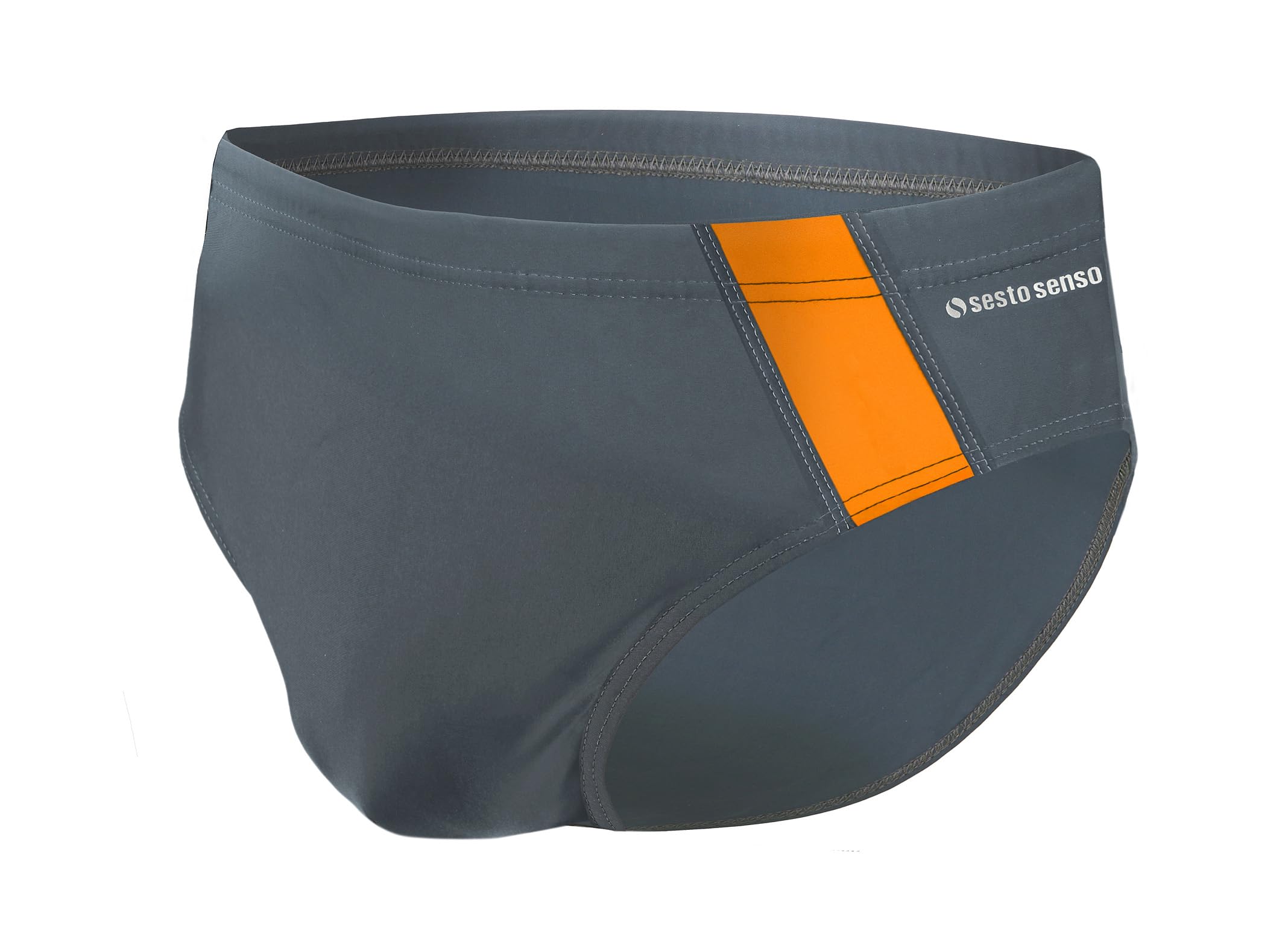 sesto senso Men's Swimming Trunks Briefs Swimwear Swimming Shorts, Graphite Orange - Bd 411, 4XL