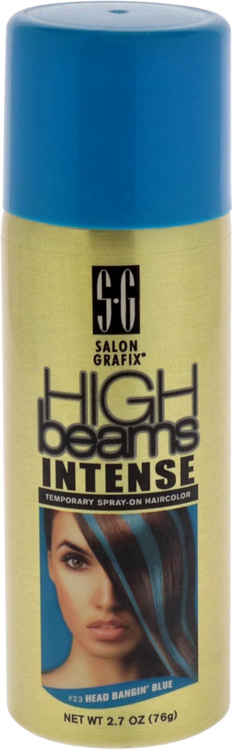High Beams Intense Temporary Spray on Hair Color, Headbangin Blue # 47, 70 g by High Beams