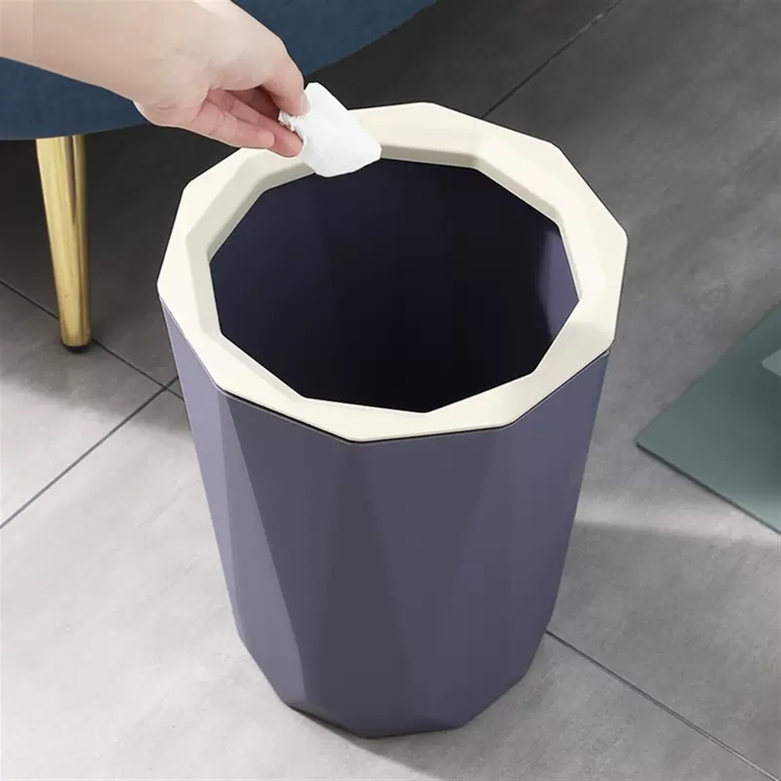 Papelera Cesta de papel de desecho de gran capacidad for el hogar, baño, cocina, sala de estar, dormitorio, oficina, baño, cesta de papel de desecho de moda Papelera De Cocina(B)