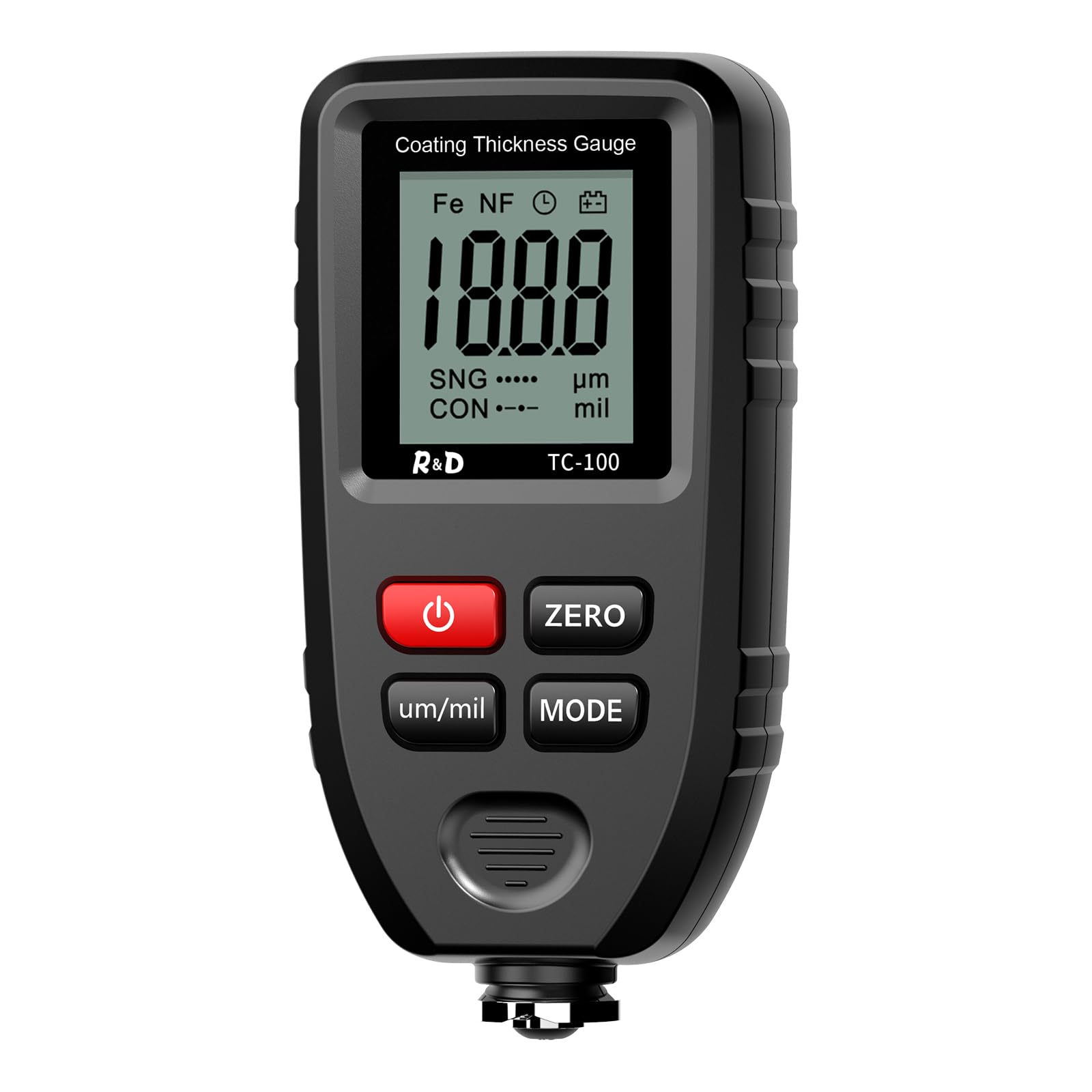 Spessimetro di Rivestimento，Misuratore di Spessore Digitale per Auto Usate,Spessimetro Vernice Auto Professionale per Superfici in Acciaio/Alluminio a Base,Spessore del Rivestimento Test (TC 100)