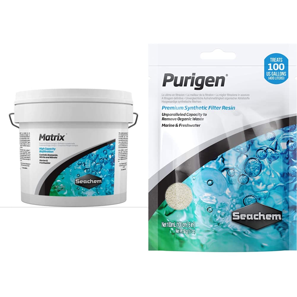SeachemMatrix Bio Media and Purigen Organic Filtration Resin for Aquariums