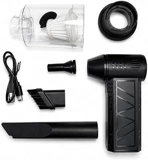 Cordlesss Air Duster & Mini Vacuum, Recharggeable Brushless Blower, Black | 2-in-1 Air Duster & Mini Vacuum, High-Speed Brushless Motor, Usb-C Rechargeable, Multi-Purpose Cleaning