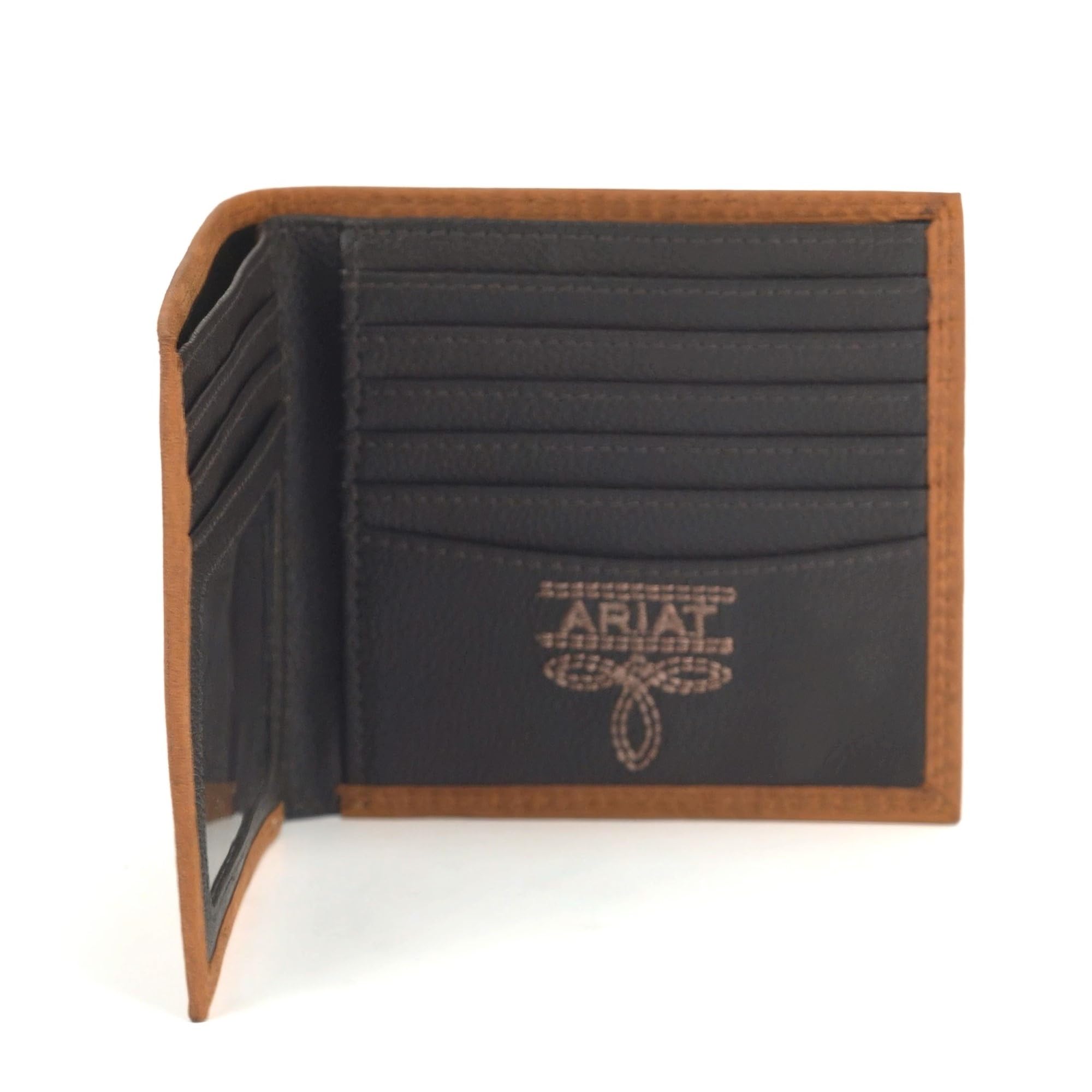 Ariat Cartera Plegable de Cuero marrón con Logotipo en Relieve para Hombre A3548244