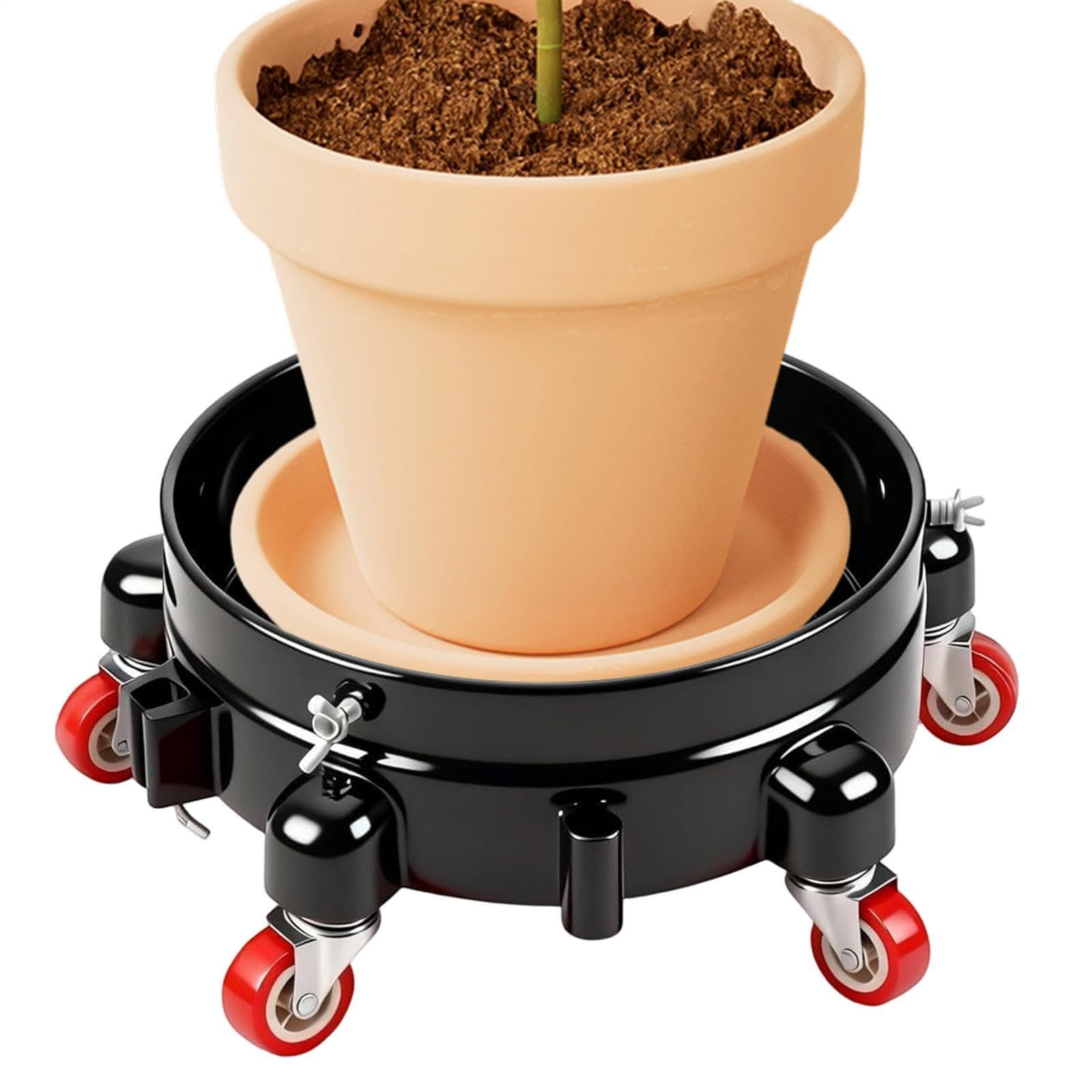 Generisch Soporte de cubo con ruedas giratorias de 360 grados, cubo de 19 litros con ruedas de 28 cm, para casa, interior y exterior, apartamento, cocina, trabajo, escuela, jardín