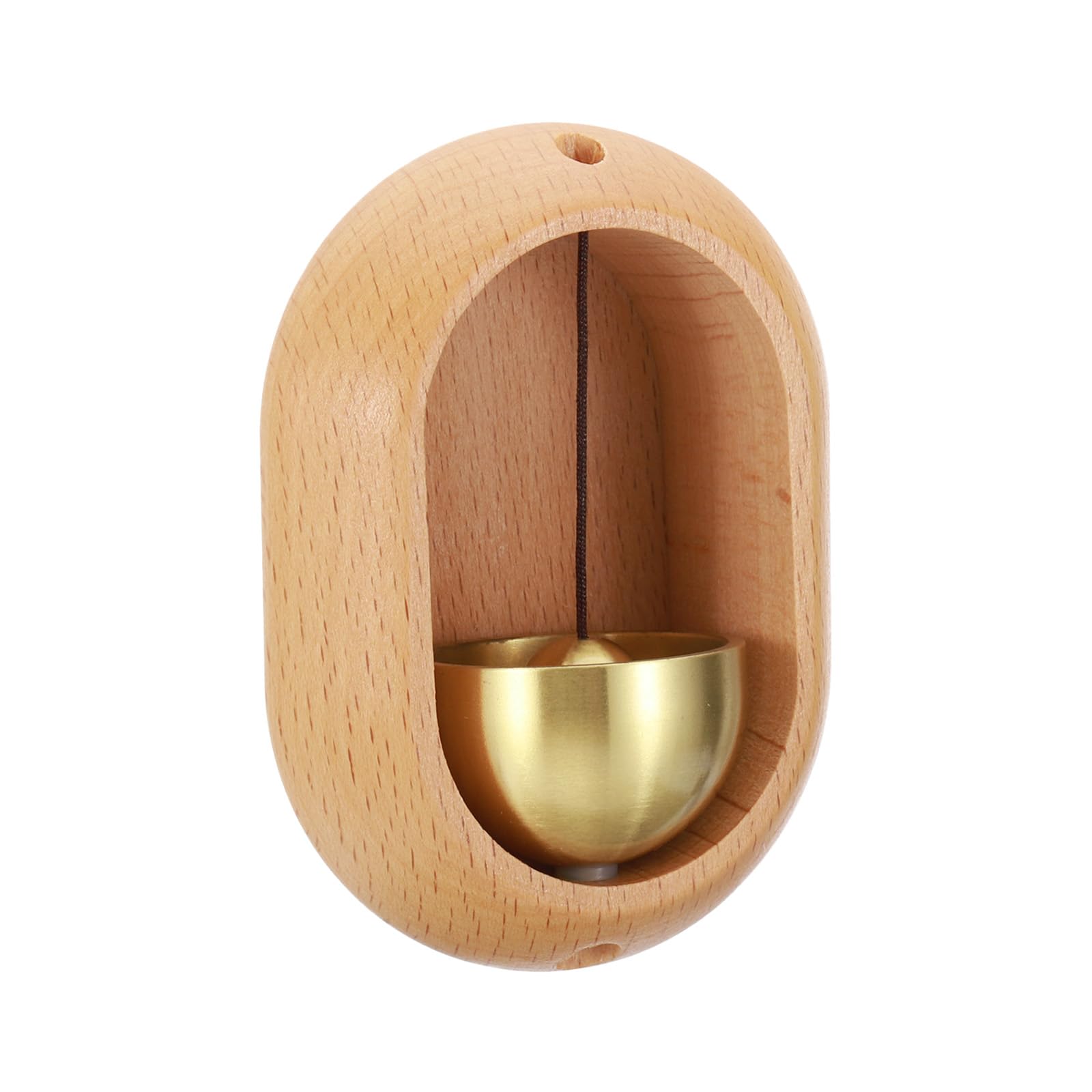 PATIKIL Magnetic Shopkeepers Bell for Door Opening Woodybeing Door Chime for Business Office Ornaments Hanging Decoration Entrance Fridge Sticker Beech (Oval)