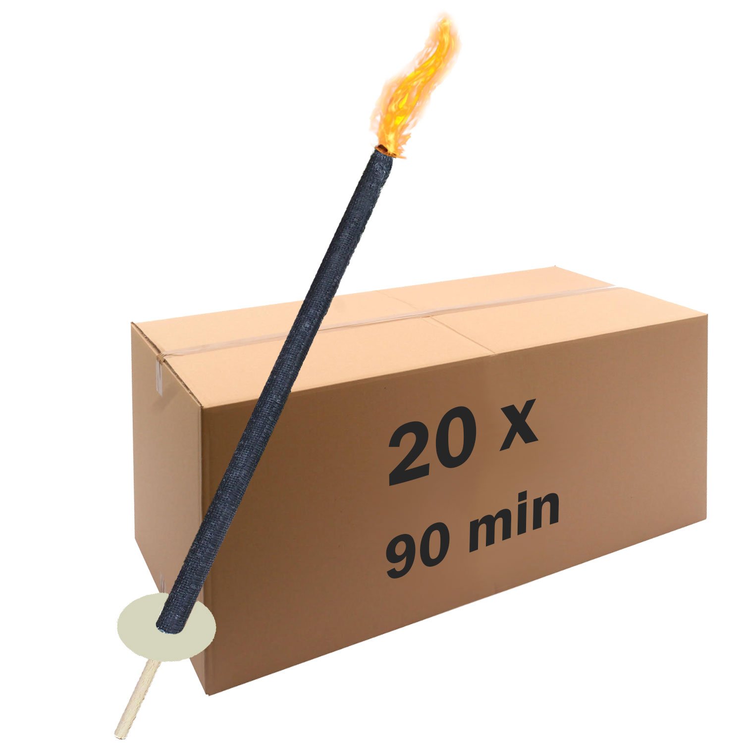 Gimisgu Lot De 25 Torches De Jardin Pour Extérieur - Temps De Combustion 45 Min - Avec Protection Des Mains Avec Poignée Extra Longue Pour Enfants - Torches De Nuit