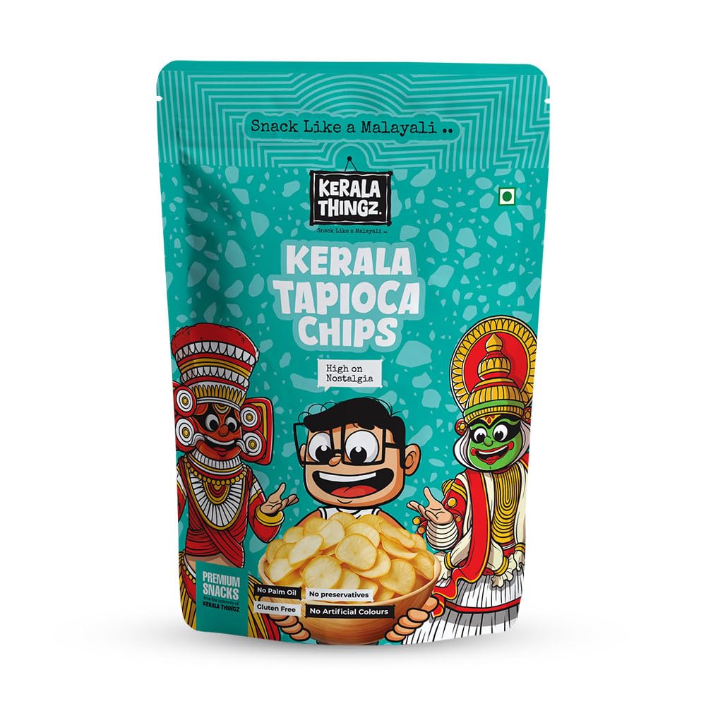 Kerala Thingz Tapioca Chips 80g | Authentic Kerala Chips | Crispy Tapioca Snack | Traditional South Indian Snack | Crunchy Indian Snacks | No Palm Oil, No Preservatives-image-47