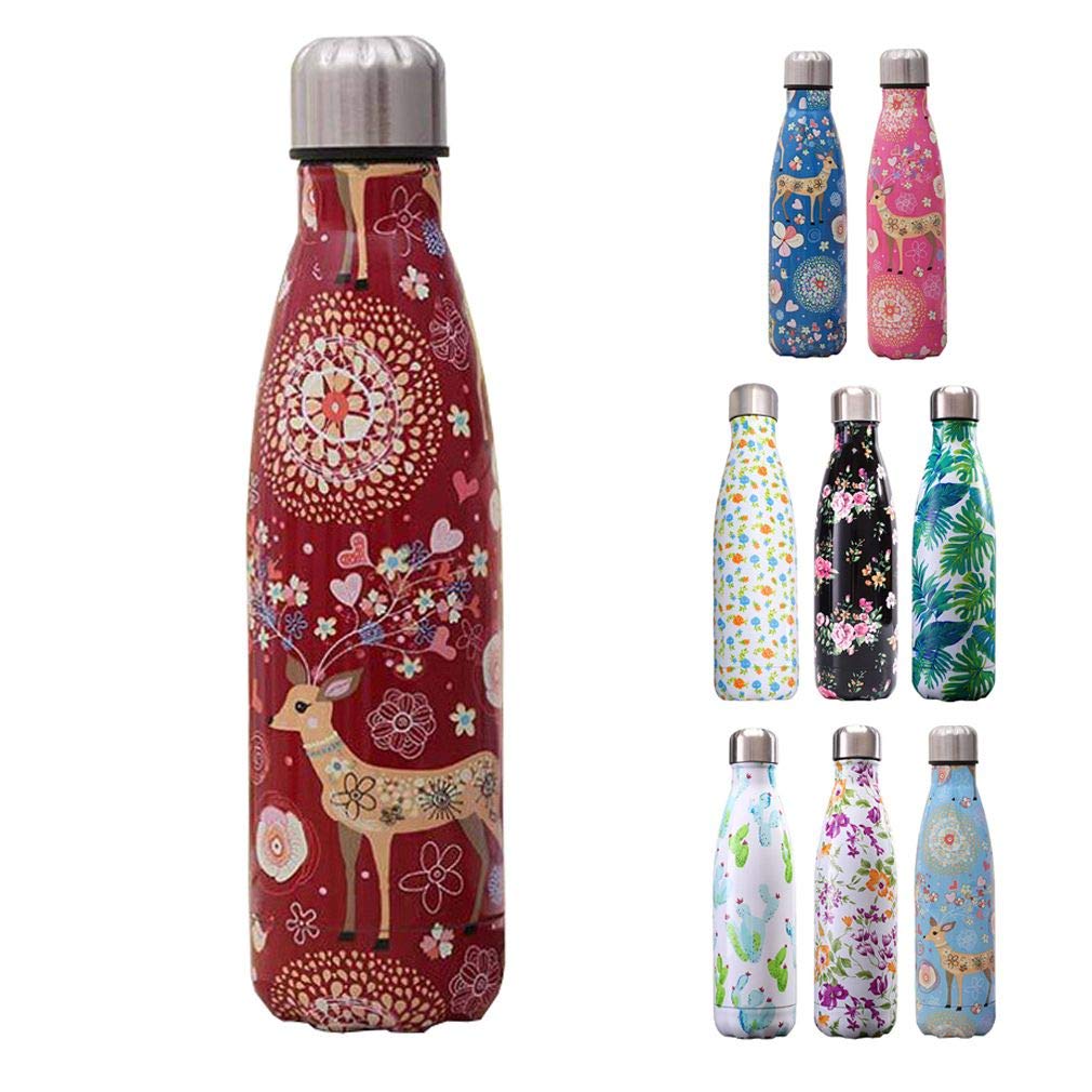 JK Home 500ml Water Vacuum Bottle Double Walled 304 Stainless Steel Sports Drink Flask Keeps 24 Hours Cold & 12 Hours Hot H:Red โ image 1