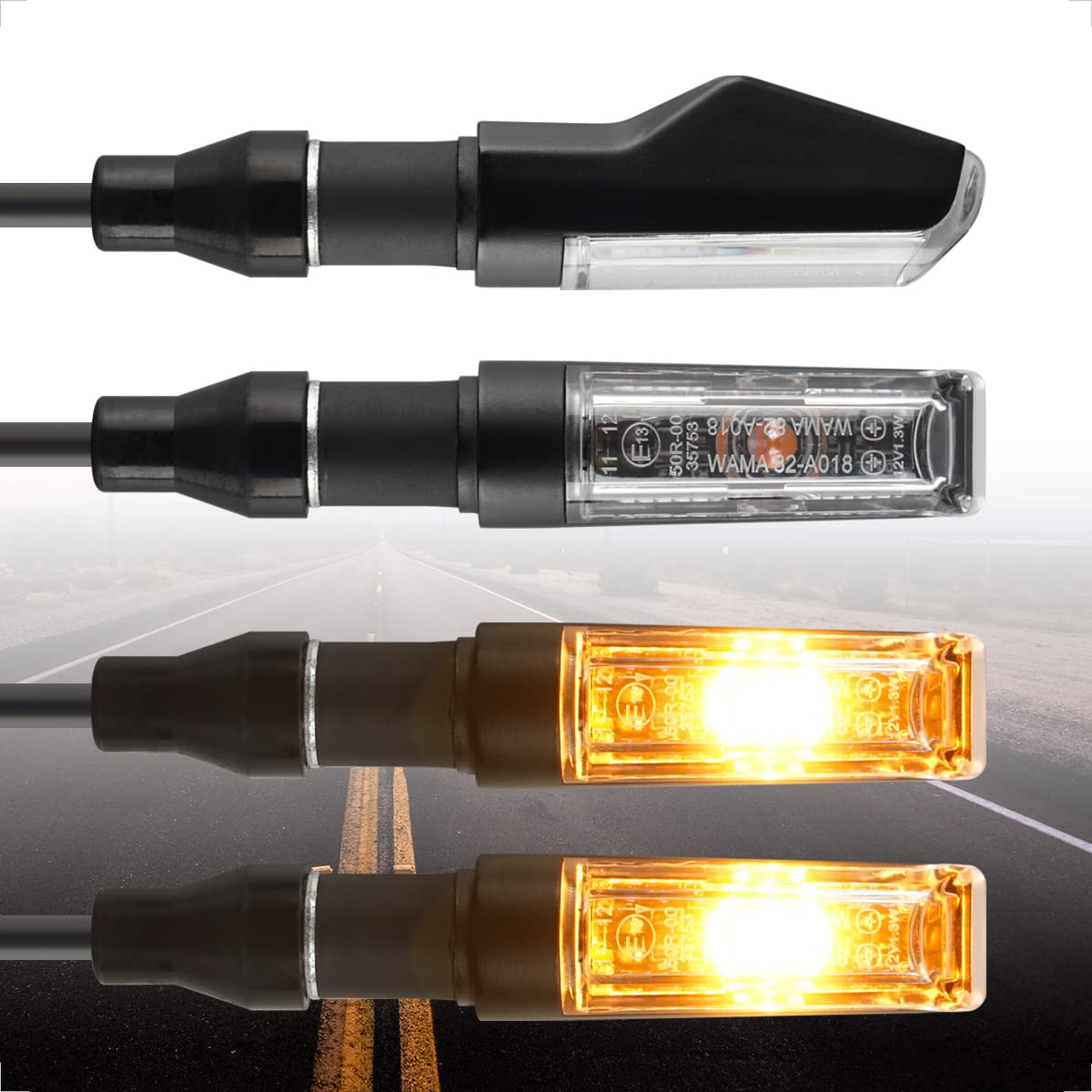 Amazon | Evermotor バイク ウインカー led eマーク 高輝度 前/の後