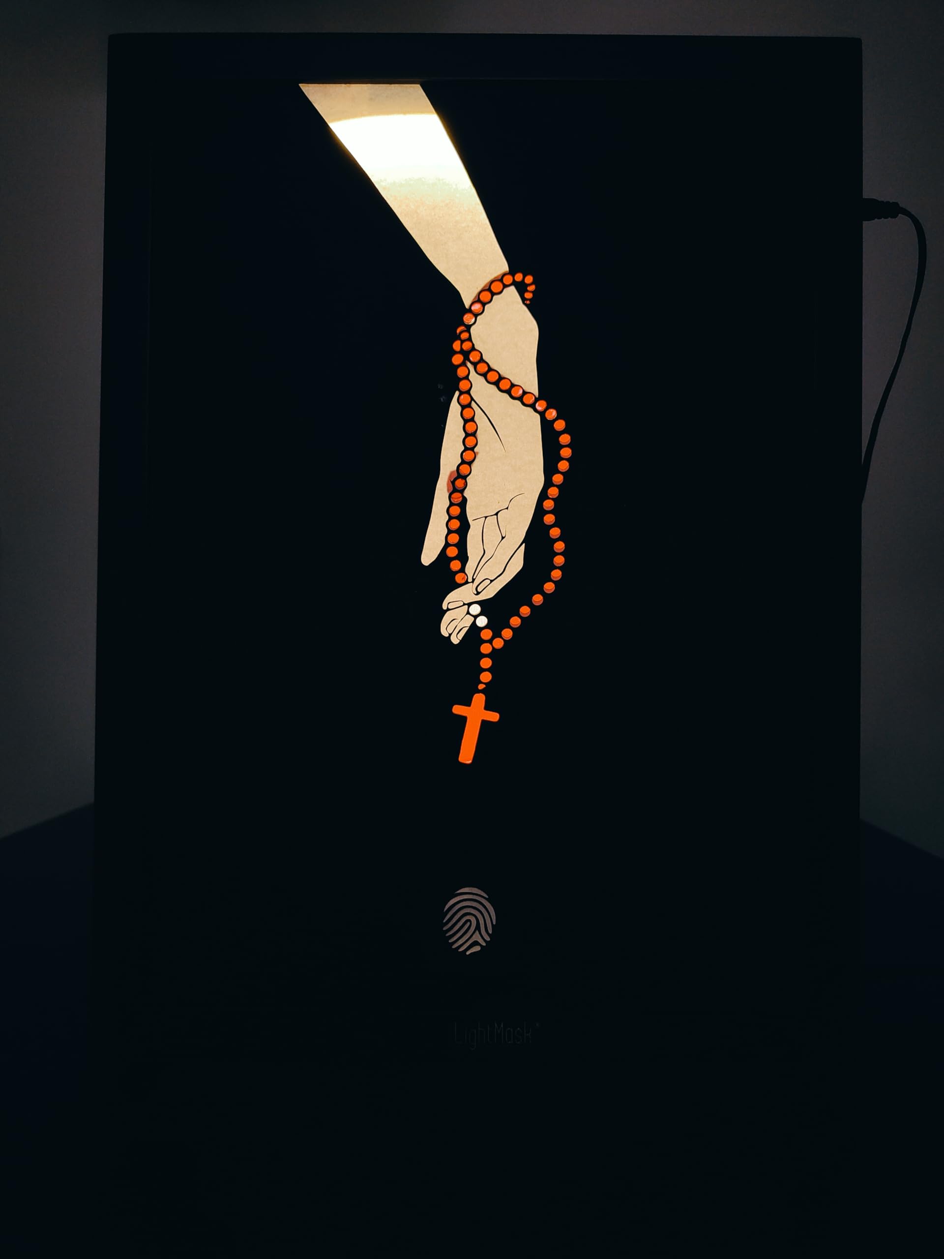 LightMask Hands of Faith: Prayer Beads and Cross | Shadow Box, Shadow Box Frame, Big Shadow Box